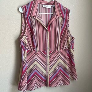 Giorgio Fiorlini Pastel Striped Button‎ Up Blouse